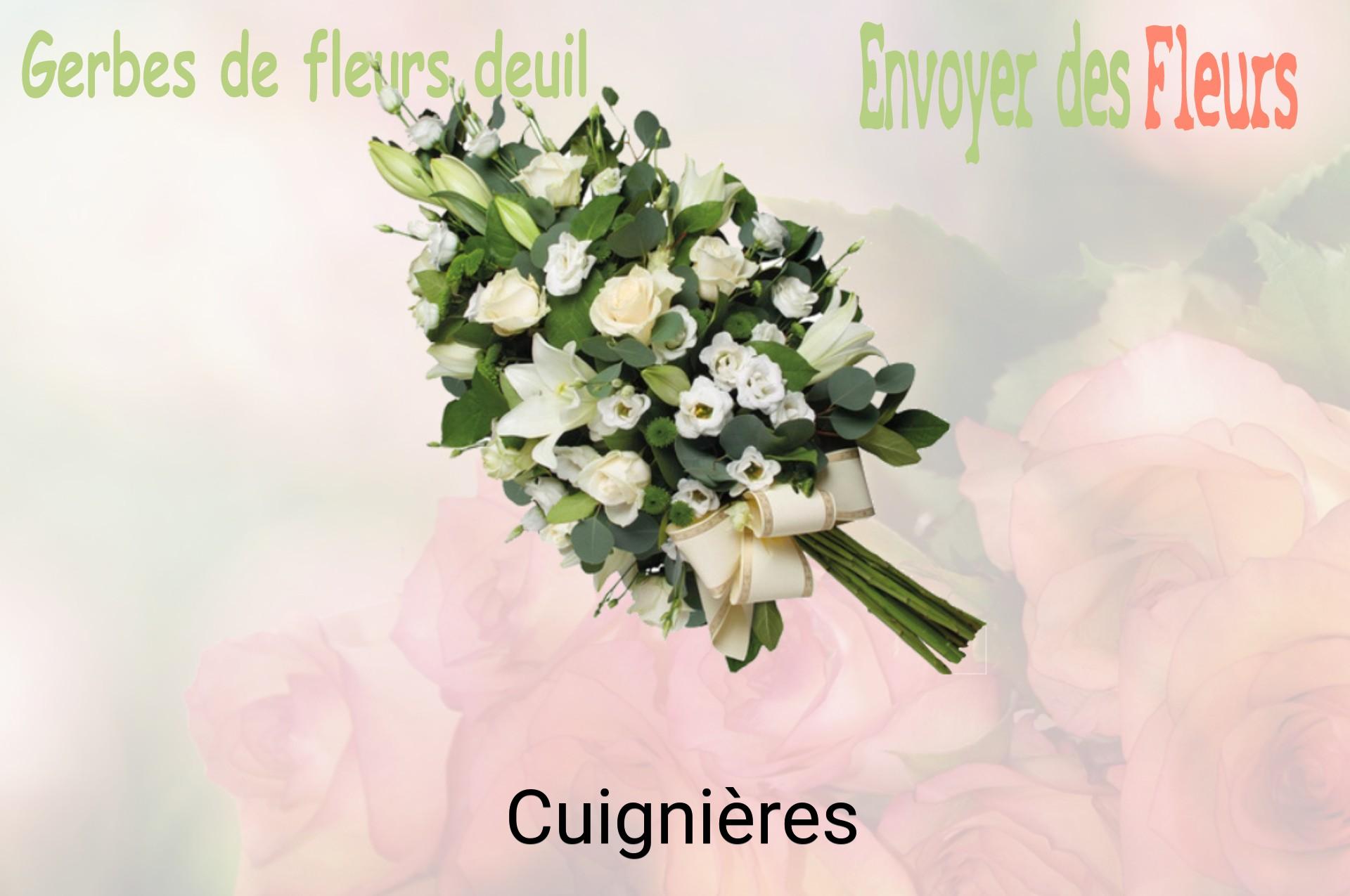 Gerbe de fleurs de deuil livrée à Cuignières
